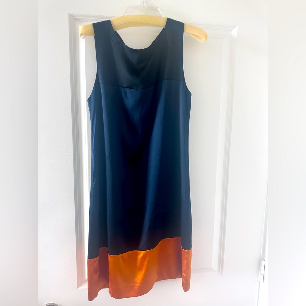 Theory color block silk dress, size 4
